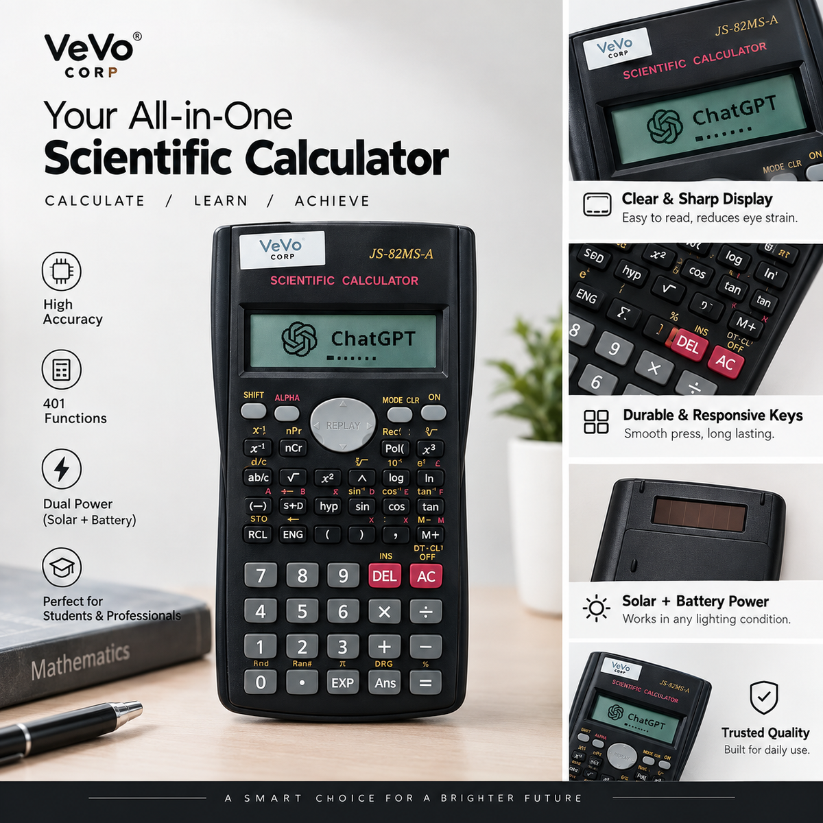Portable Multifunctional Text Reading Calculator
